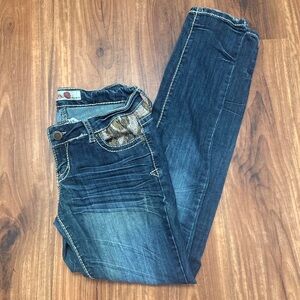 1st kiss leopard detail y2k skinny jeans with sequins